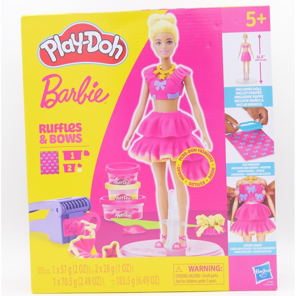 Play-Doh Barbie Ruffles & Bows Doll Set Make Play-Doh Fashion Styles & Patterns